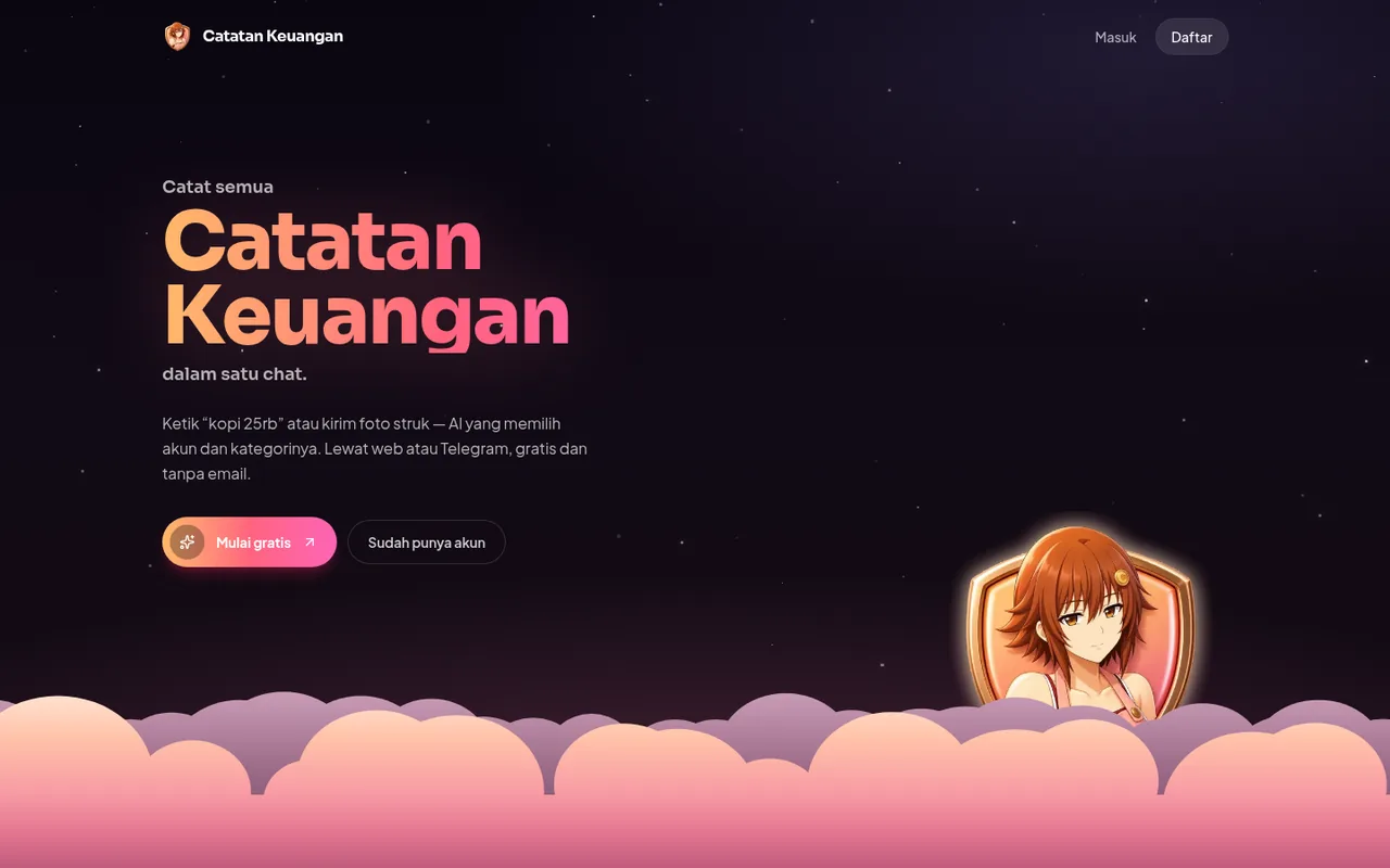 Catatan Keuangan landing page